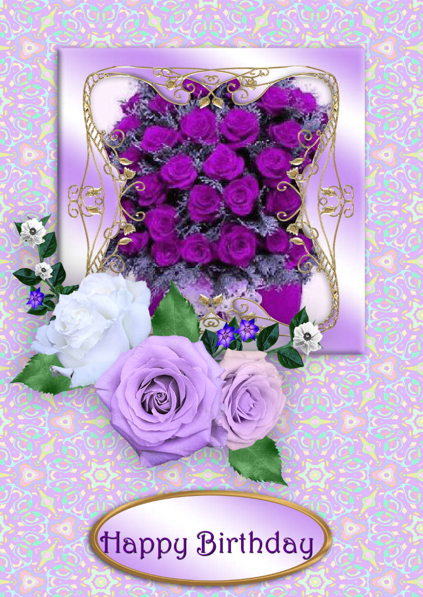 Lilac Roses - card made with Crafty Bob's Card Creator
