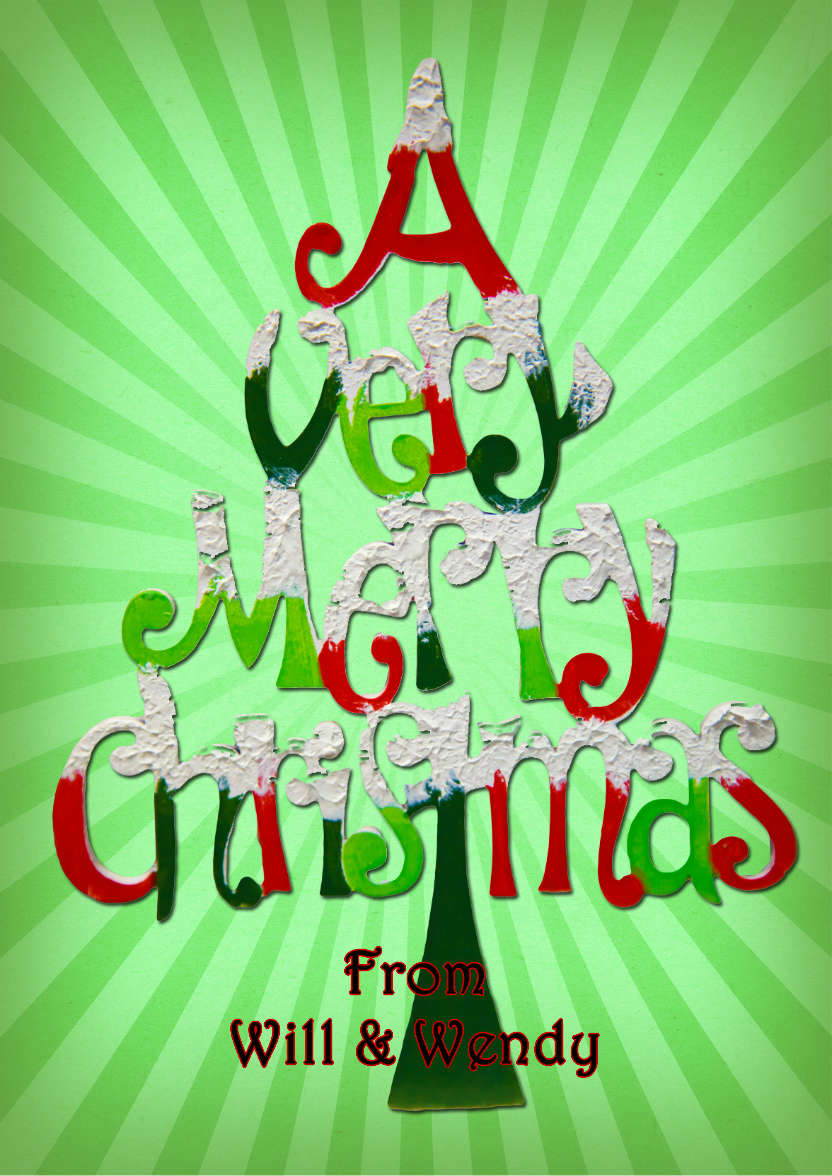 Christmas Tree Word Art - card made with Crafty Bob's Card Creator