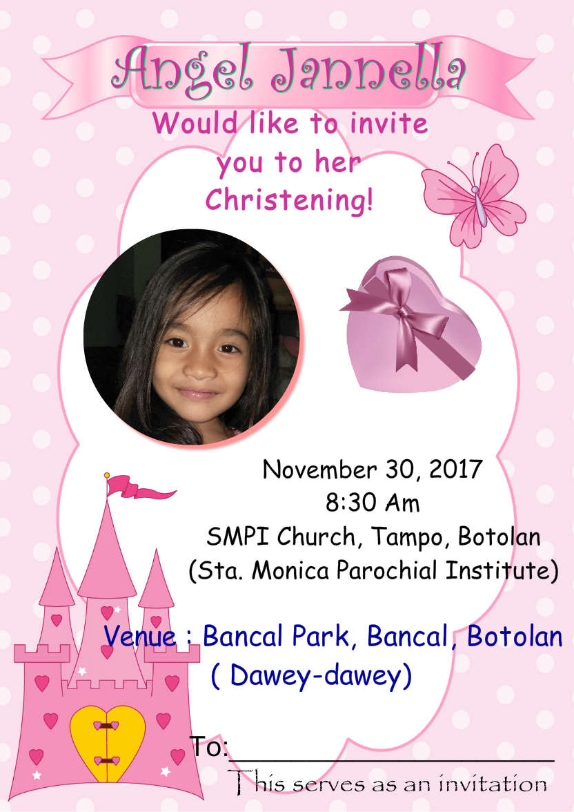 Pretty Princess Party Invitation - card made with Crafty Bob's Card Creator
