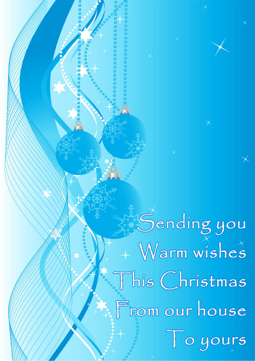 Christmas Ornamental Baubles Blue - card made with Crafty Bob's Card Creator