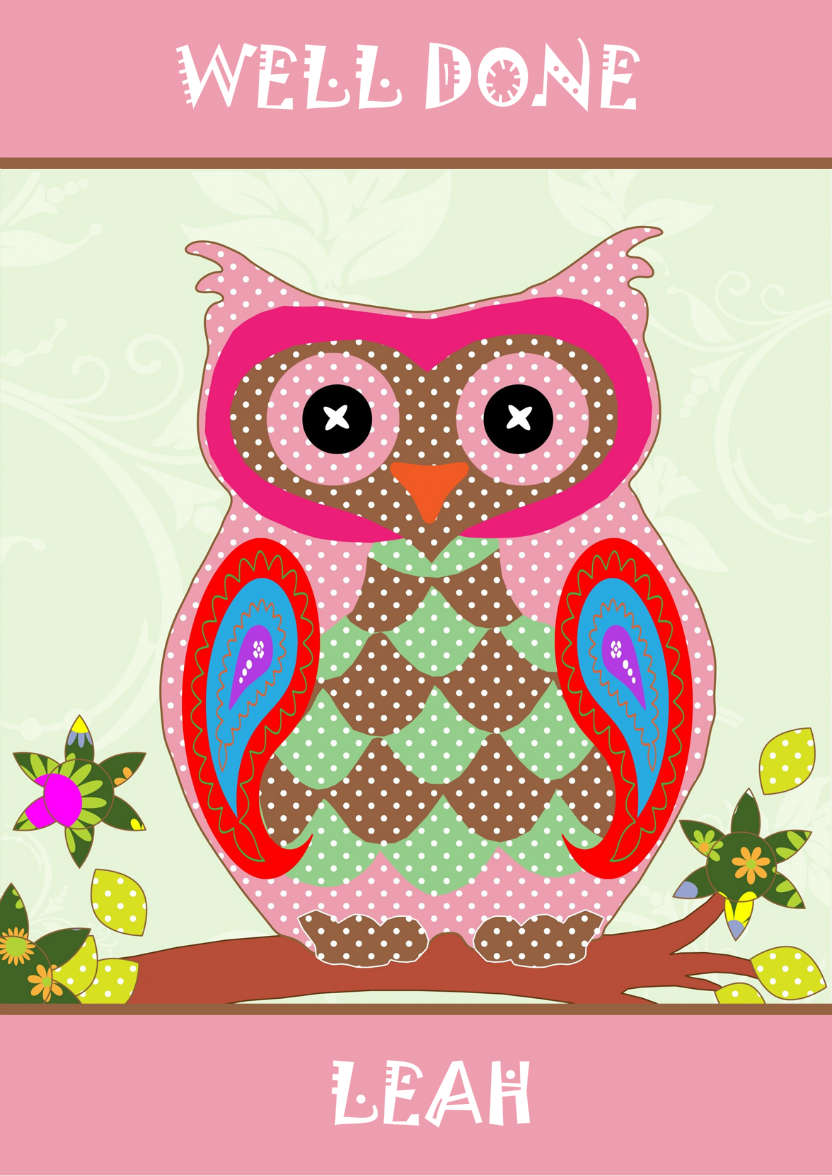 Thank Whoo Owl Card Front - card made with Crafty Bob's Card Creator