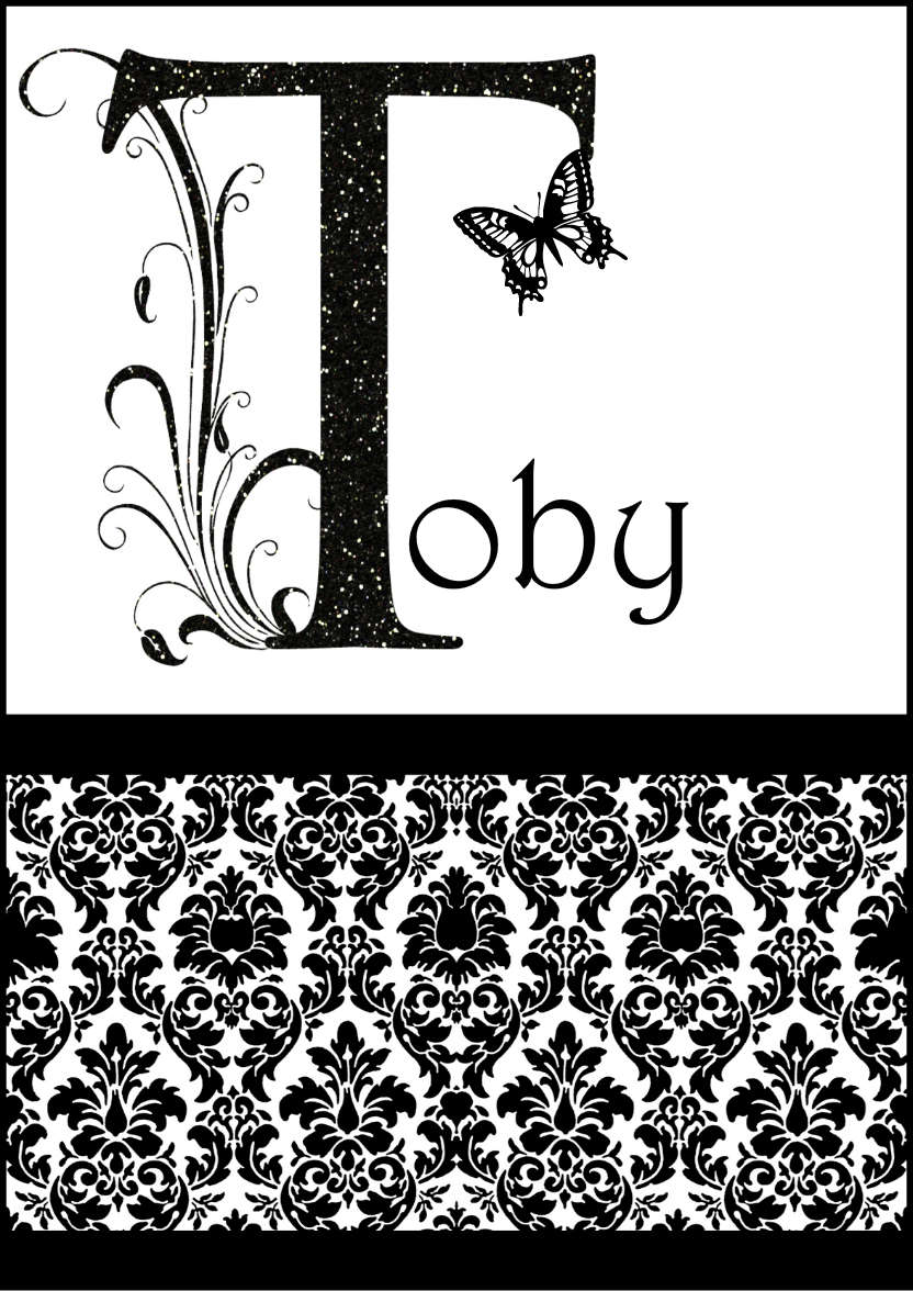 Damask Monogram Letter T Card - card made with Crafty Bob's Card Creator