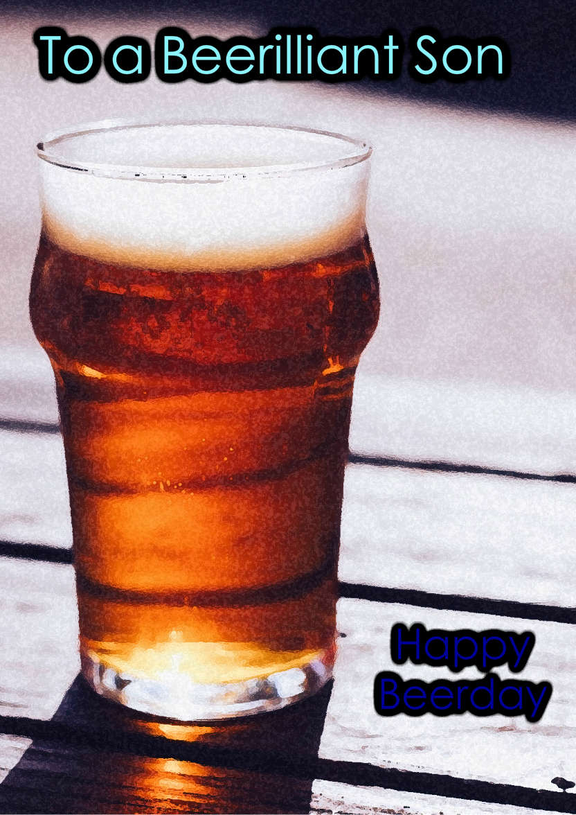 Mine's a Pint Any Occasion Card - card made with Crafty Bob's Card Creator