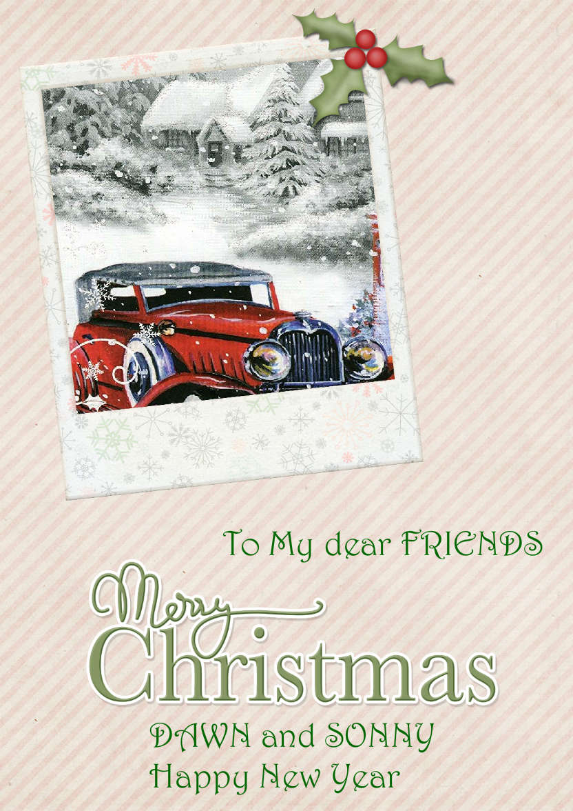 Pastel Christmas Photo Card - card made with Crafty Bob's Card Creator