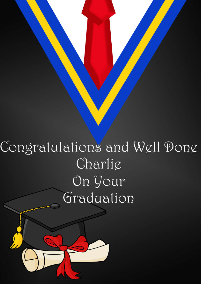Graduation Card - card made with Crafty Bob's Card Creator