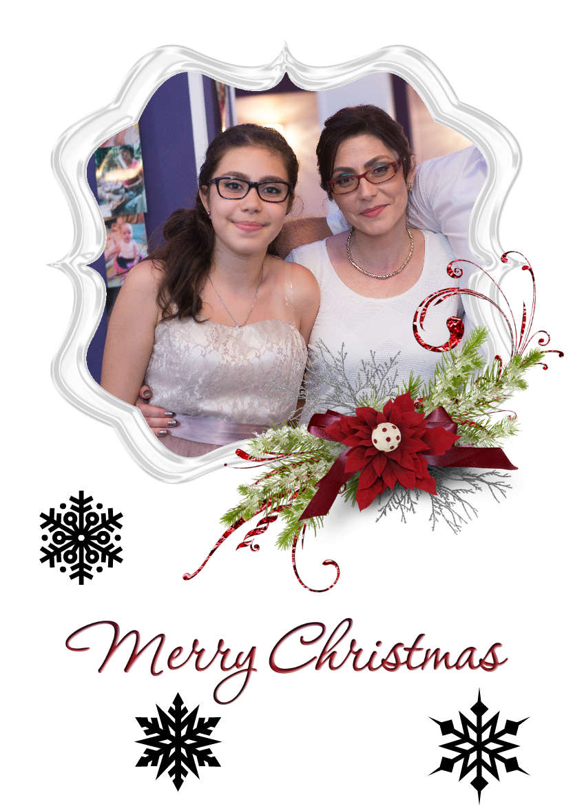 Frosted Poinsettia Frame - card made with Crafty Bob's Card Creator