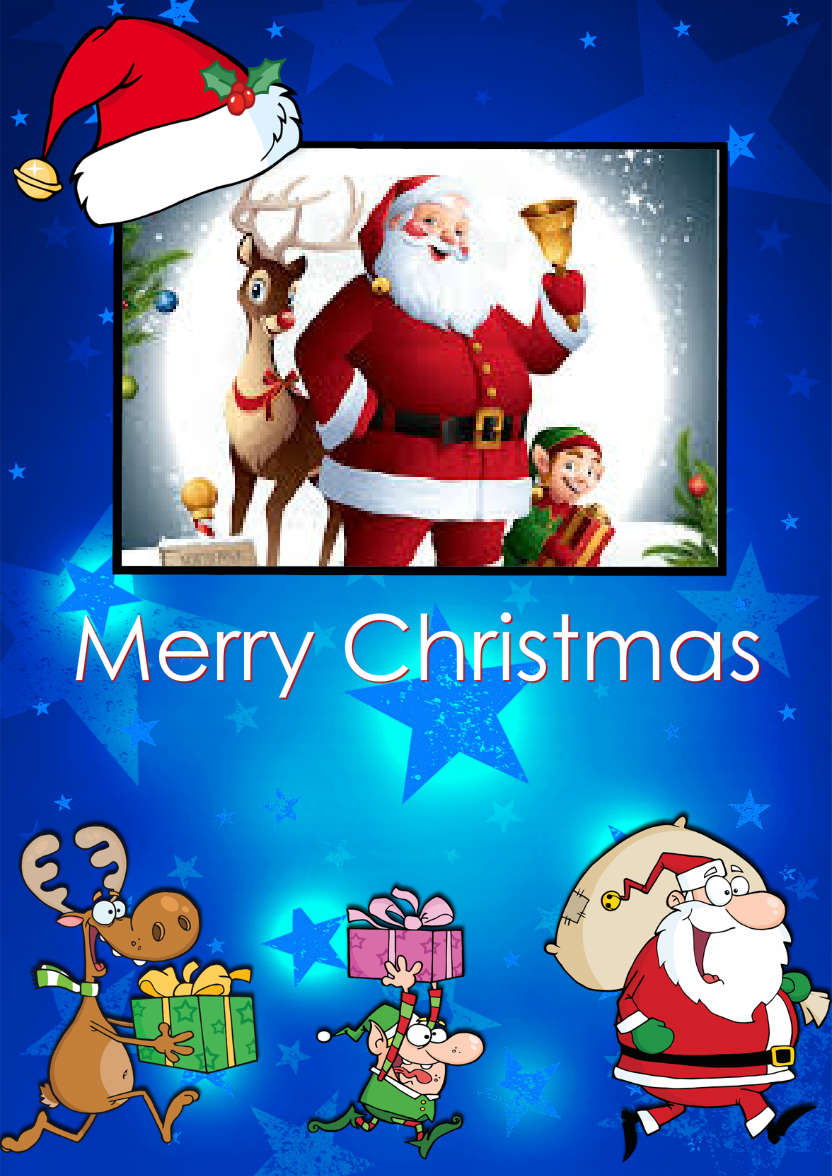 Santa and Friends Photo Card - card made with Crafty Bob's Card Creator