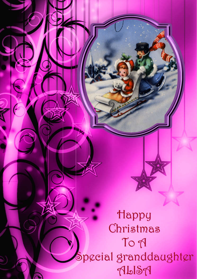 Pink Christmas Stars Aperture - card made with Crafty Bob's Card Creator