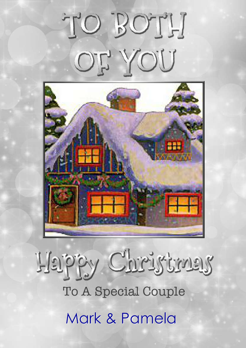 Silver Sparkle Christmas Couple - card made with Crafty Bob's Card Creator