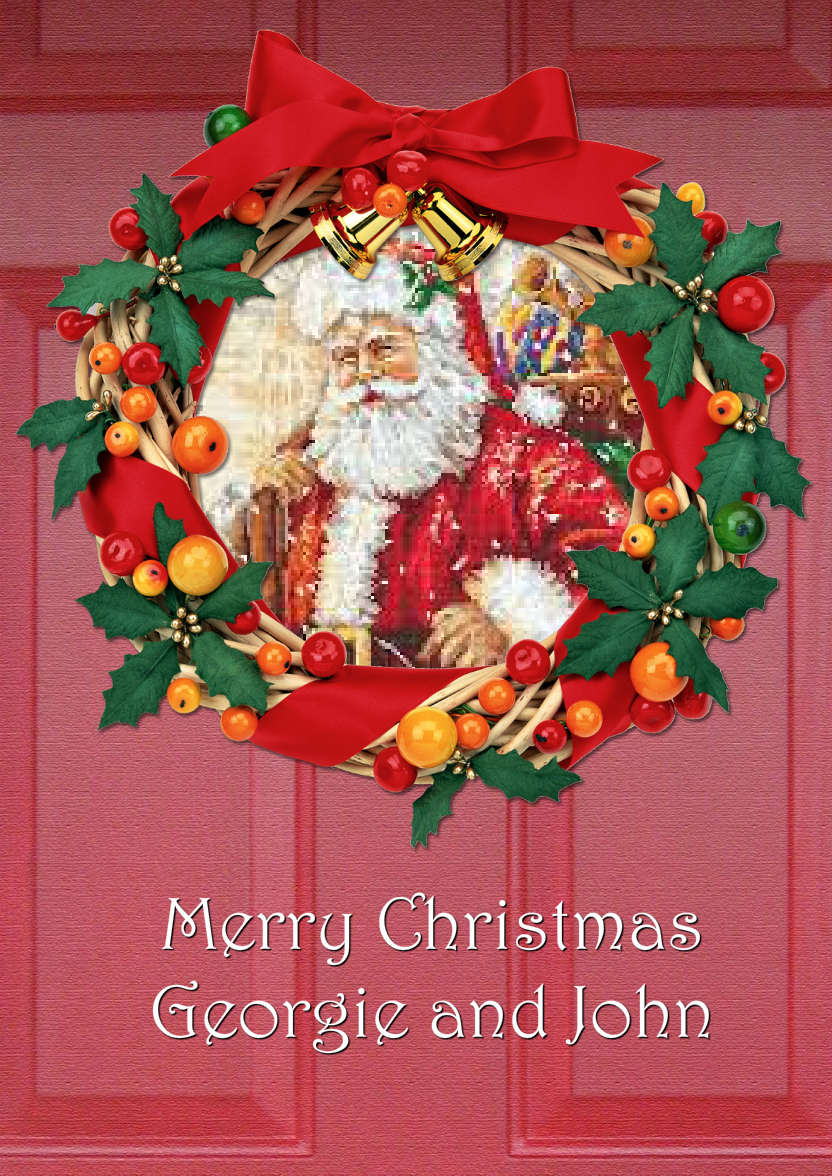 Christmas Door Photo Card - card made with Crafty Bob's Card Creator