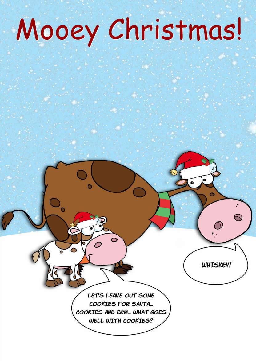 Christmas Cows - card made with Crafty Bob's Card Creator