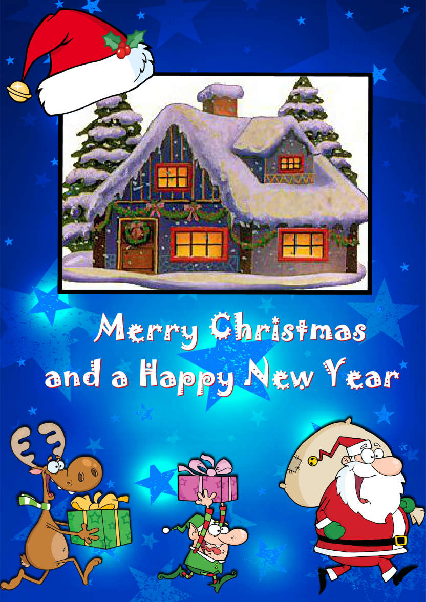 Santa and Friends Photo Card - card made with Crafty Bob's Card Creator
