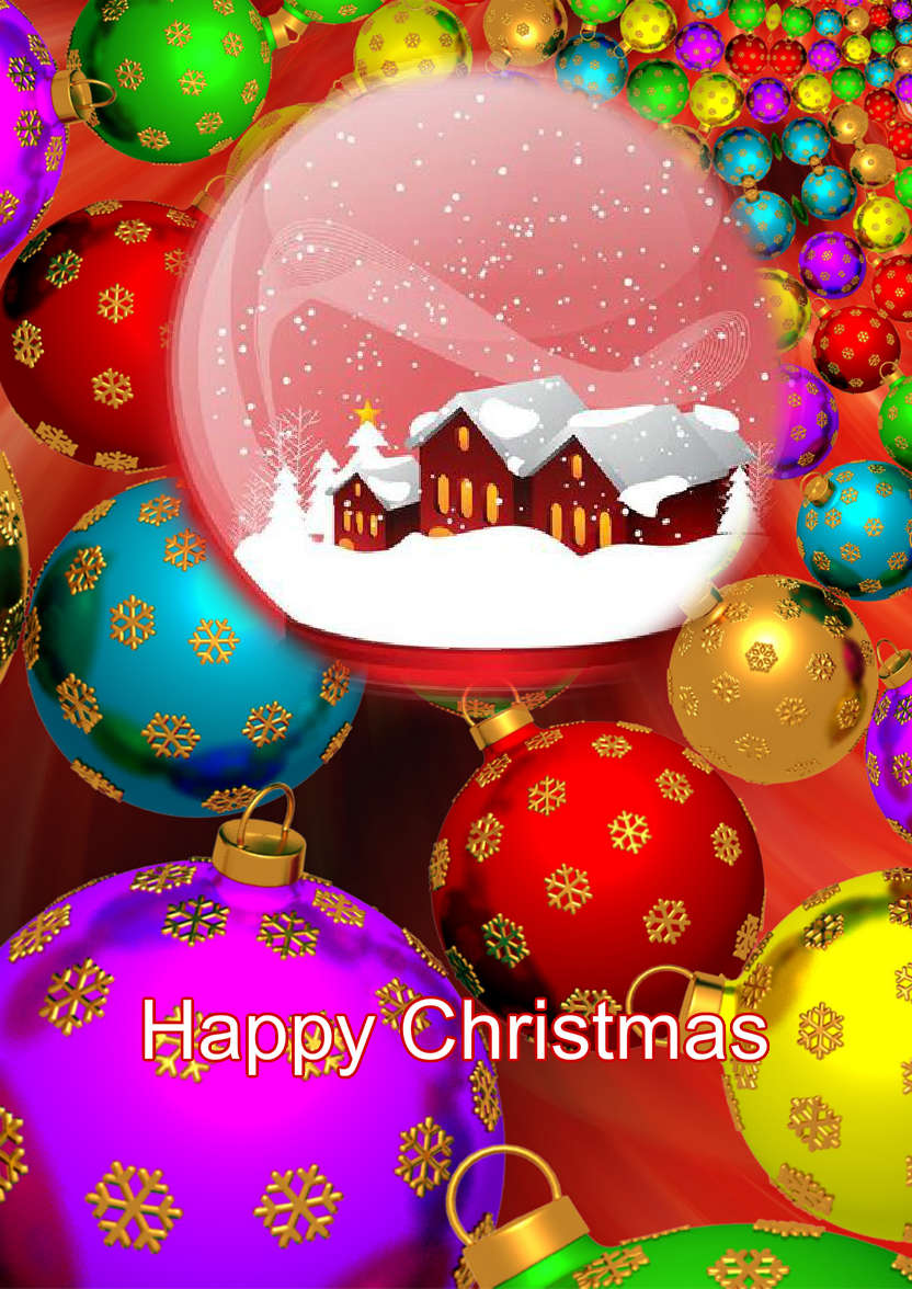 Christmas Baubles Photo Card - card made with Crafty Bob's Card Creator