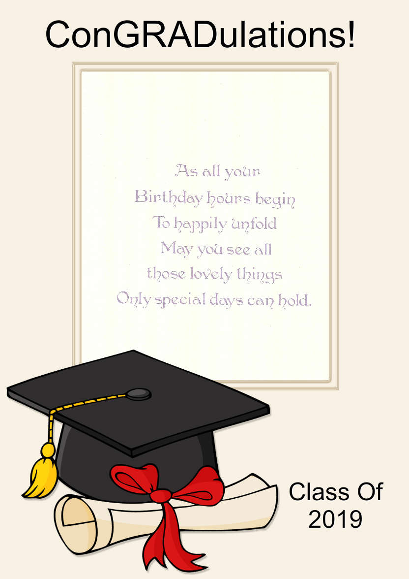 Graduation Aperture Card Front - card made with Crafty Bob's Card Creator