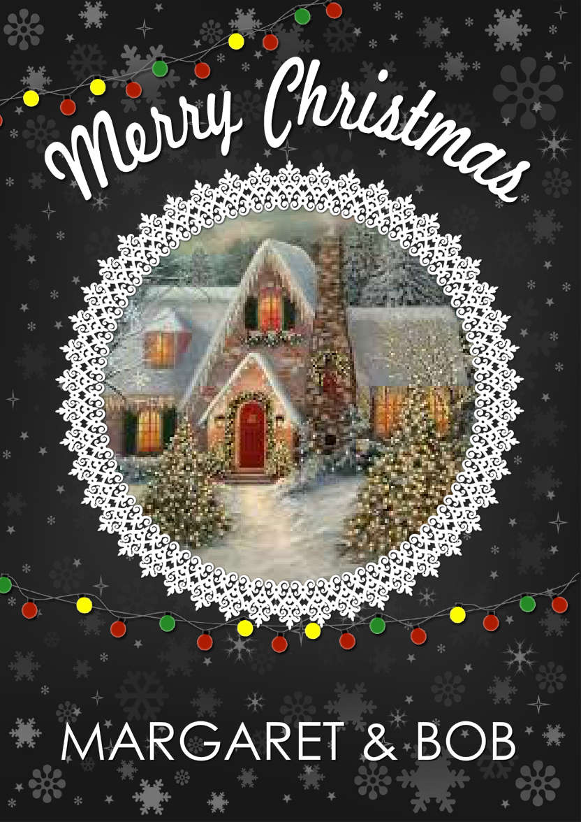 Black Snowflake Frame Christmas Card - card made with Crafty Bob's Card Creator