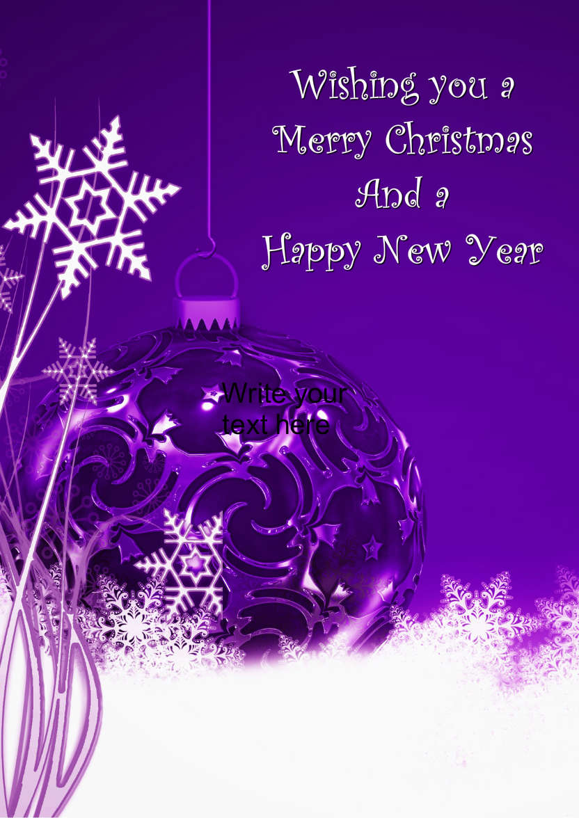Christmas Bauble and Snowflakes - card made with Crafty Bob's Card Creator