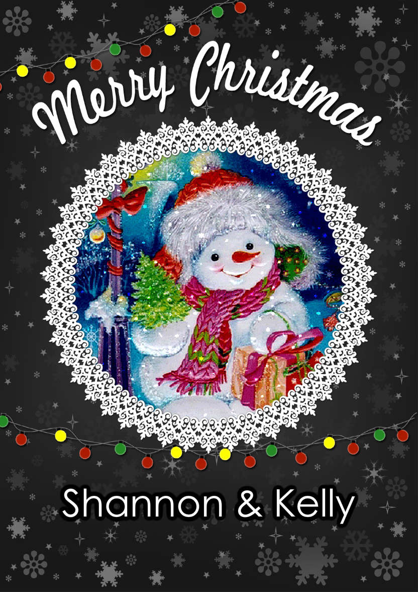 Black Snowflake Frame Christmas Card - card made with Crafty Bob's Card Creator