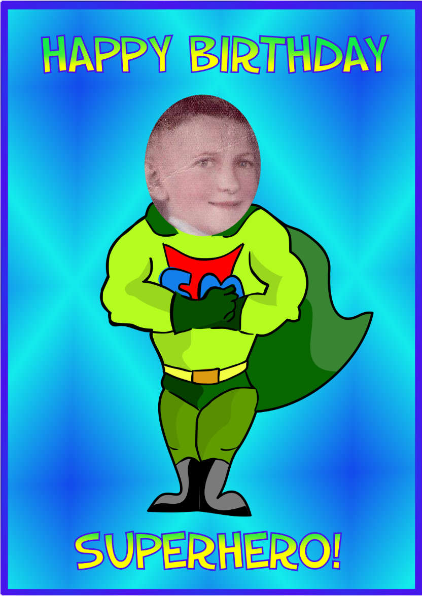 Superhero - card made with Crafty Bob's Card Creator