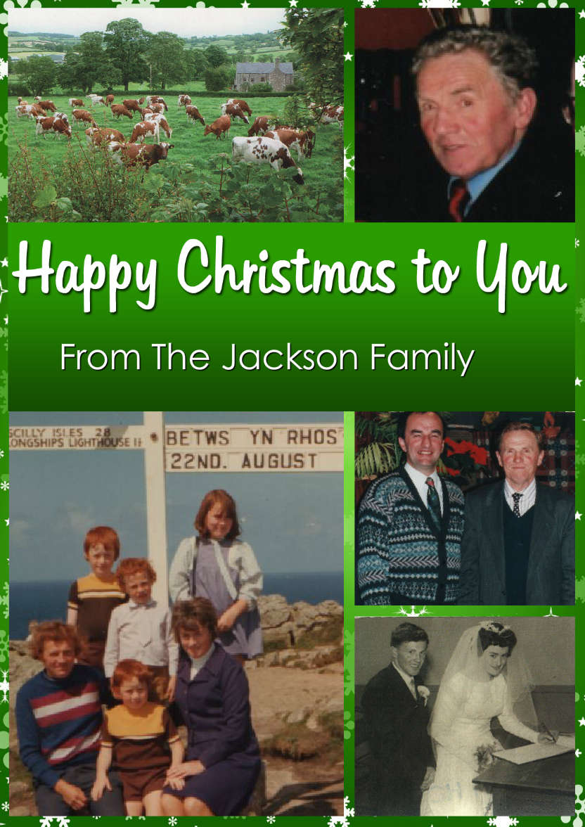 Green Multi Photo Christmas Card - card made with Crafty Bob's Card Creator