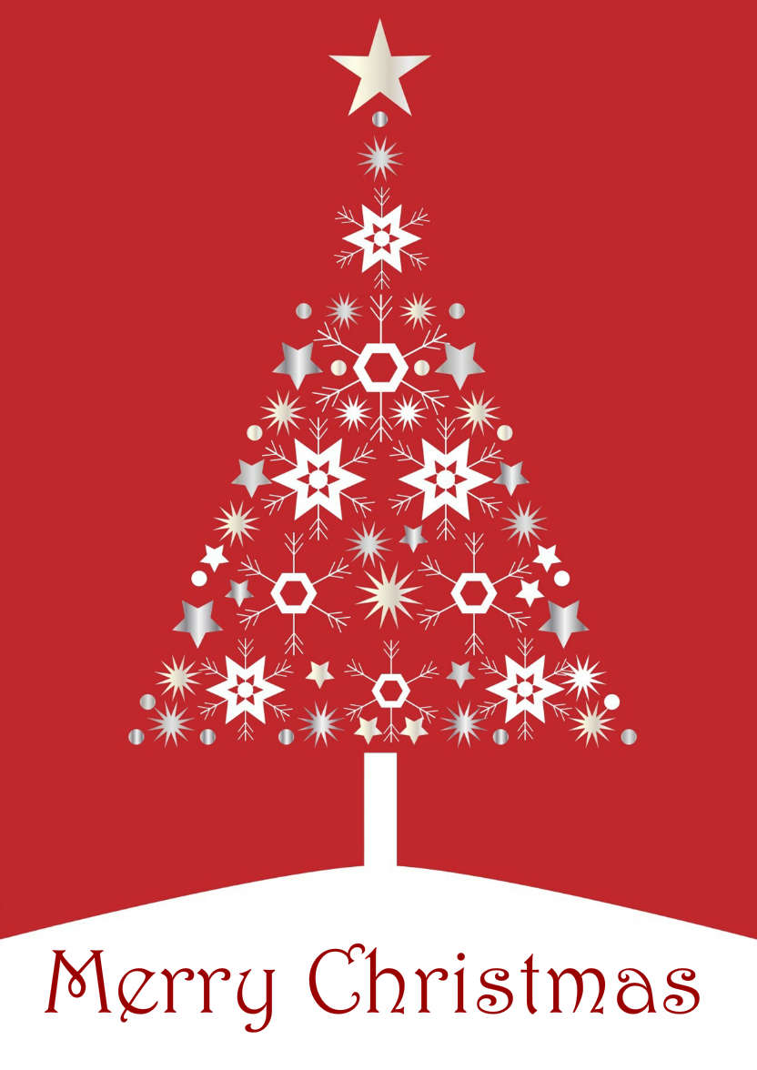 Red Christmas Tree - card made with Crafty Bob's Card Creator