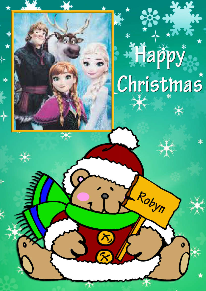 Teddy Bear Christmas Boy - card made with Crafty Bob's Card Creator