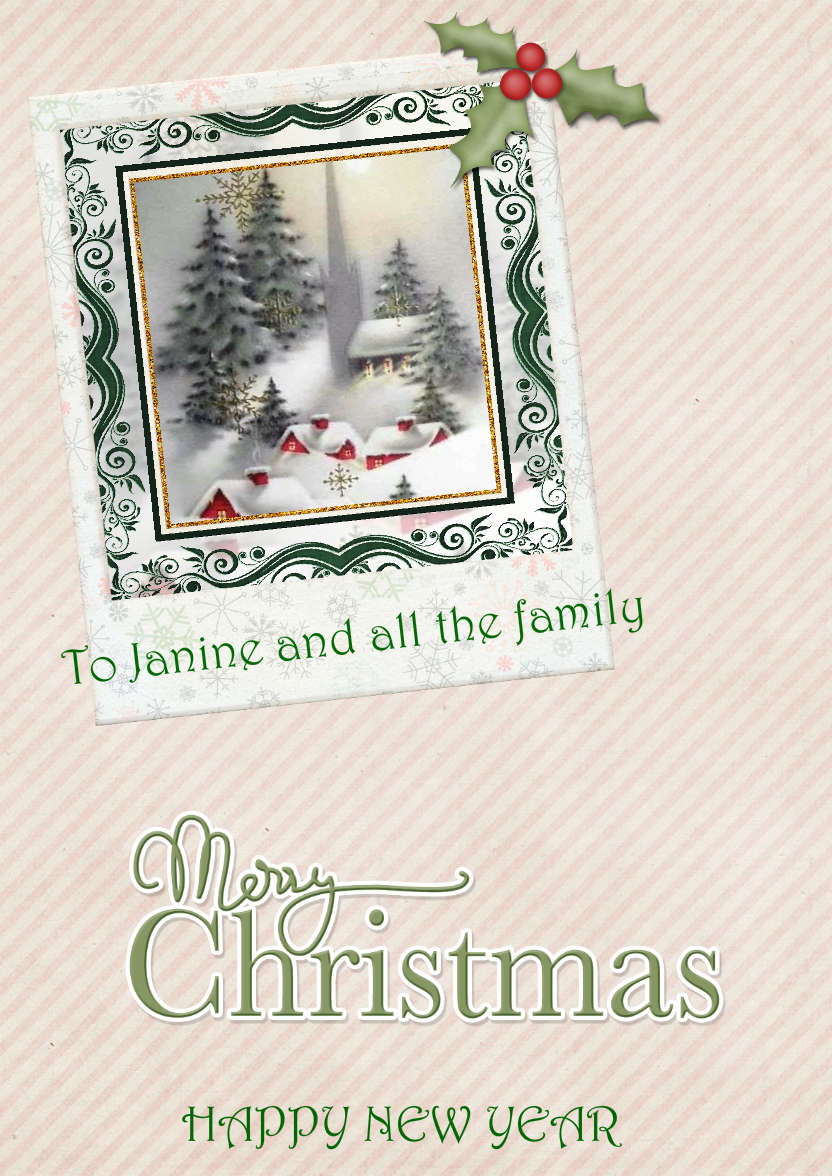 Pastel Christmas Photo Card - card made with Crafty Bob's Card Creator