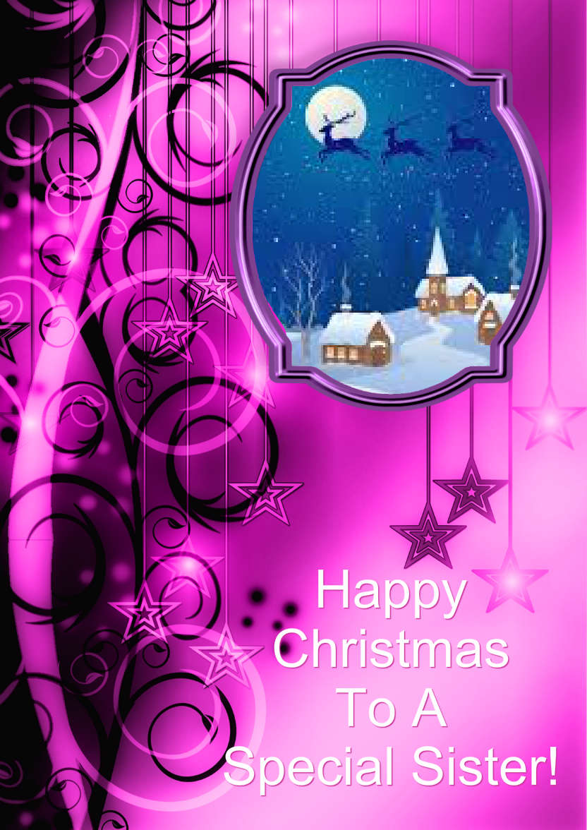 Pink Christmas Stars Aperture - card made with Crafty Bob's Card Creator