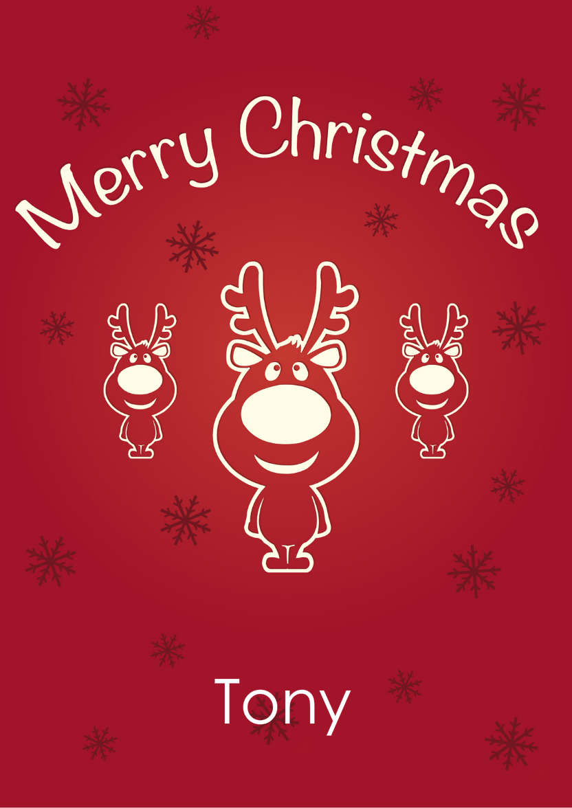 Smiling Reindeer - card made with Crafty Bob's Card Creator