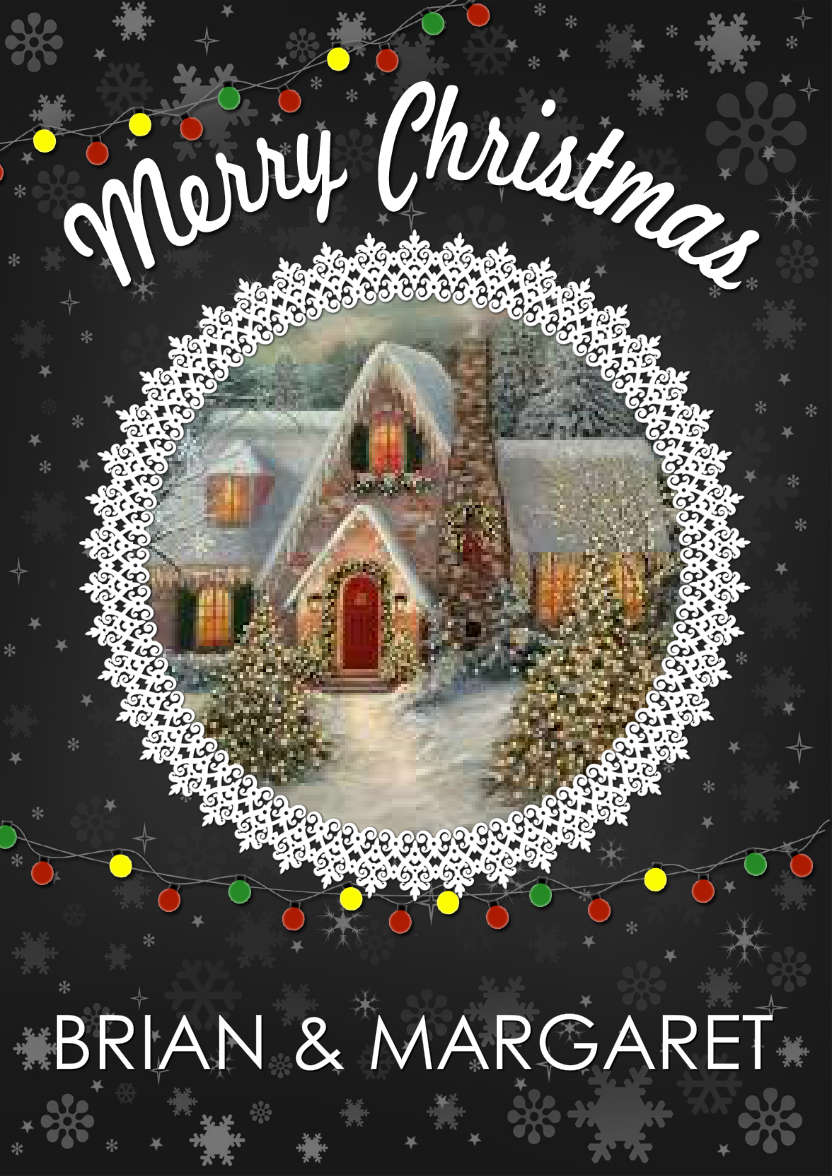 Black Snowflake Frame Christmas Card - card made with Crafty Bob's Card Creator
