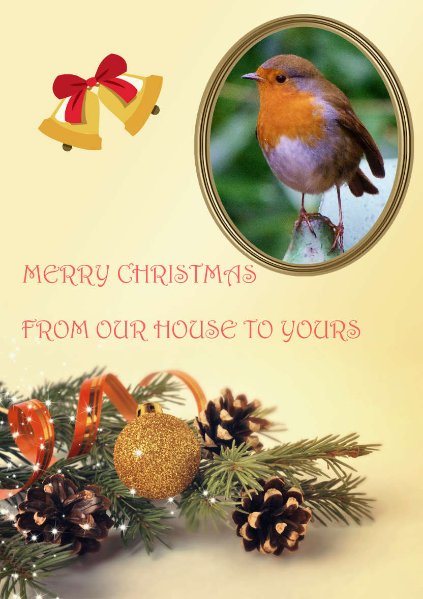 Christmas Pine Cones Aperture Card - card made with Crafty Bob's Card Creator