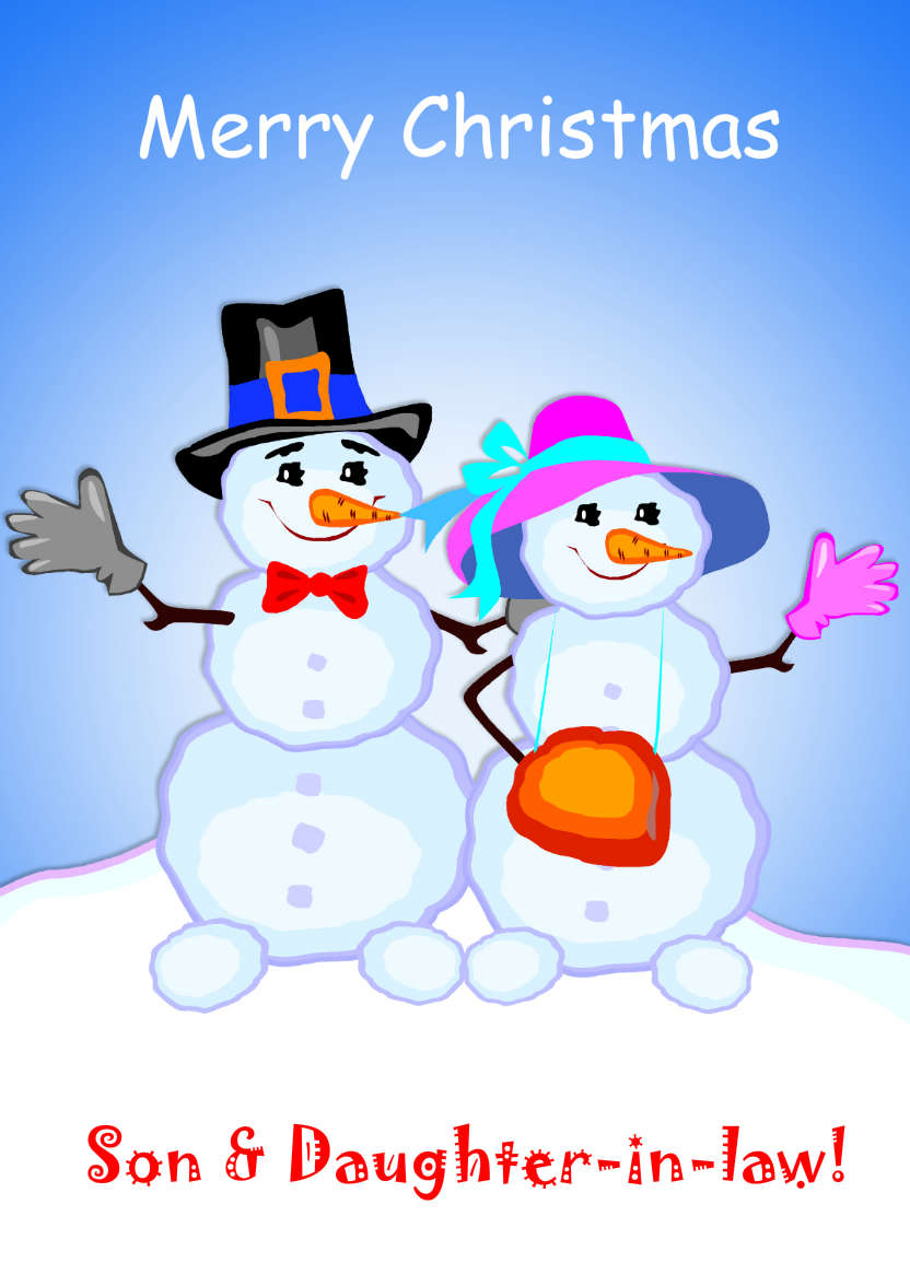 Happy Snow Couple - card made with Crafty Bob's Card Creator