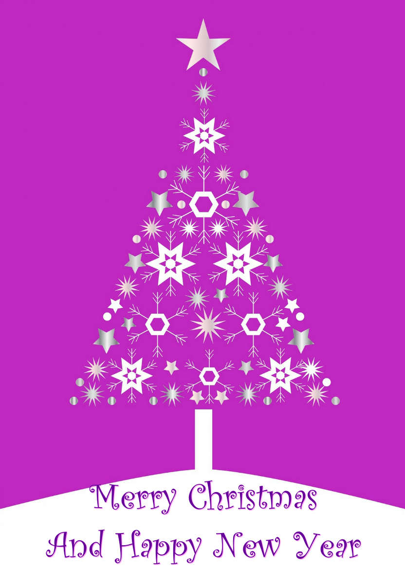 Christmas Tree Pink - card made with Crafty Bob's Card Creator