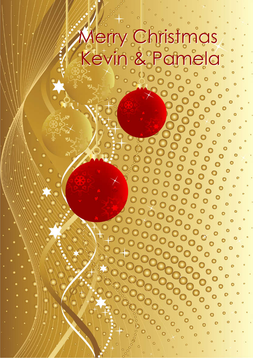 Golden Christmas Card Front - card made with Crafty Bob's Card Creator