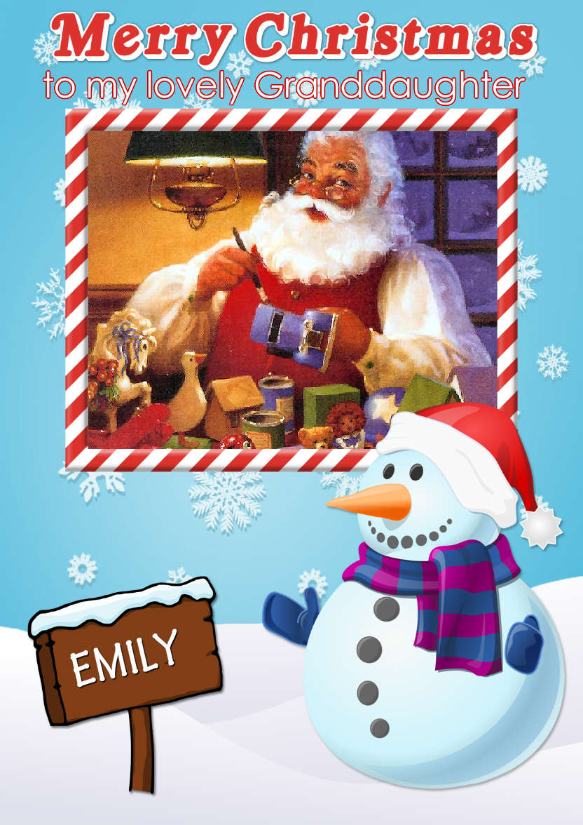 Snowman Photo Card with Sign - card made with Crafty Bob's Card Creator