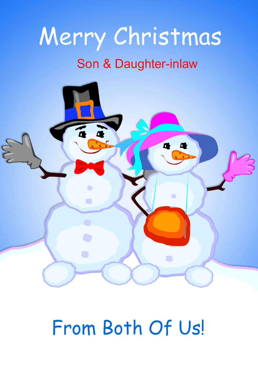 Happy Snow Couple - card made with Crafty Bob's Card Creator
