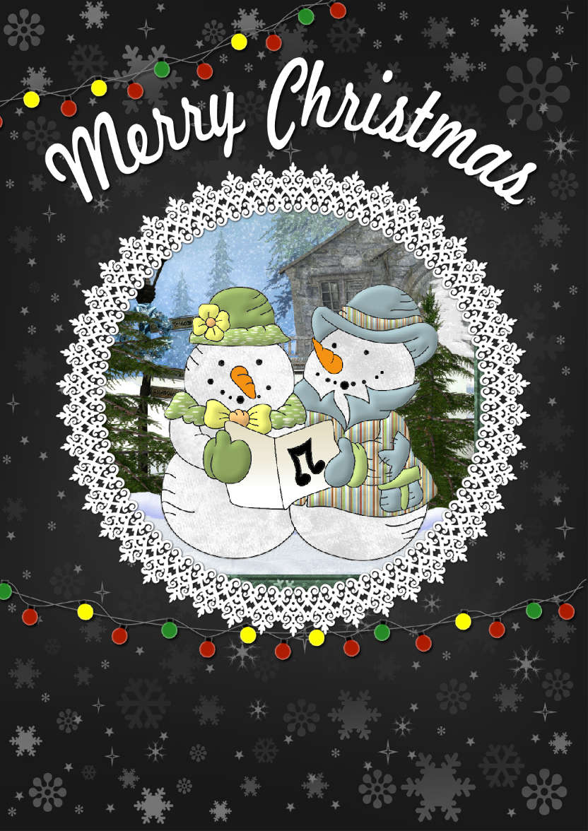 Black Snowflake Frame Christmas Card - card made with Crafty Bob's Card Creator