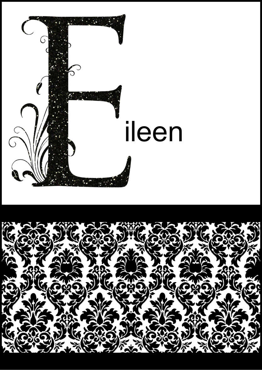 Damask Monogram Letter E Card - card made with Crafty Bob's Card Creator