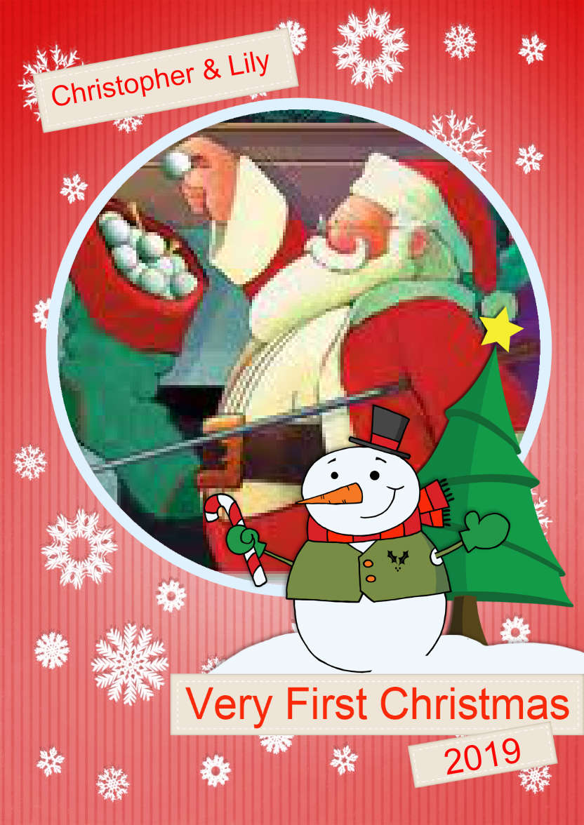 Very First Christmas Snowman - card made with Crafty Bob's Card Creator