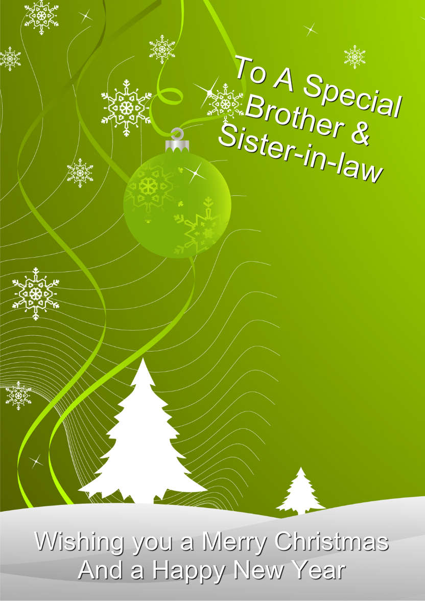 Green Christmas Snowscene Card Front - card made with Crafty Bob's Card Creator