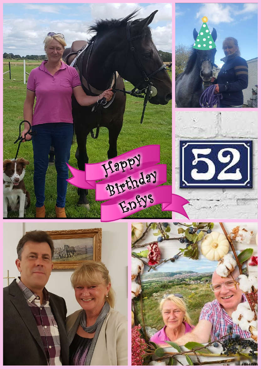 Multi-photo Card with Banner Pink - card made with Crafty Bob's Card Creator