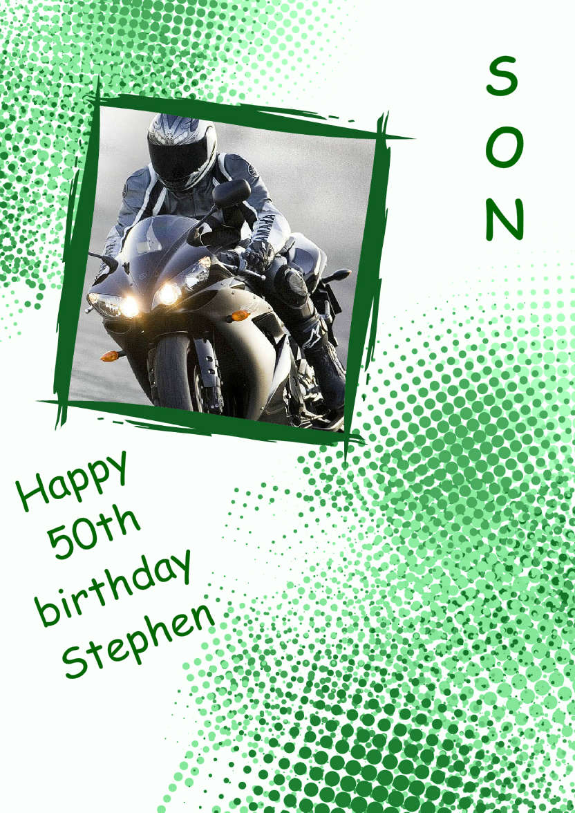 Grunge Frame Aperture Card Green - card made with Crafty Bob's Card Creator