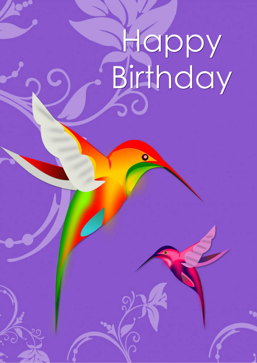 Hummingbirds - card made with Crafty Bob's Card Creator