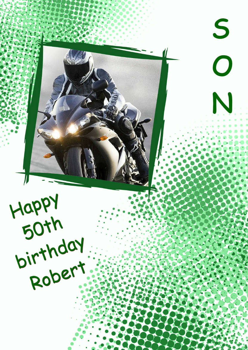 Grunge Frame Aperture Card Green - card made with Crafty Bob's Card Creator