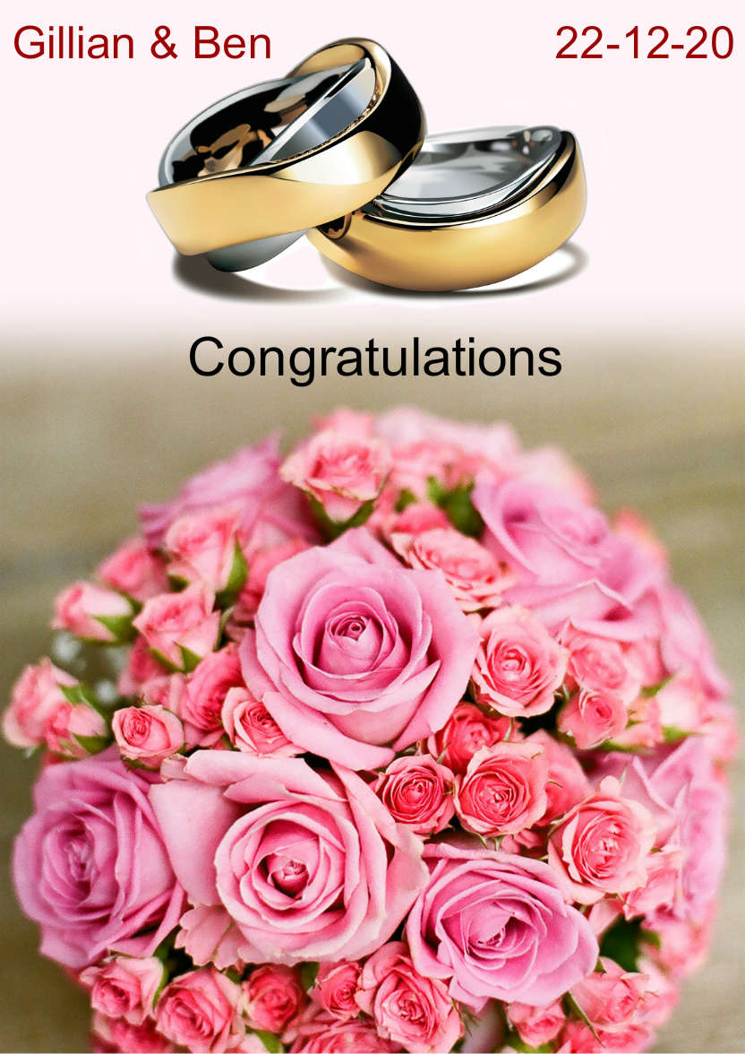 Wedding Rings and Bouquet - card made with Crafty Bob's Card Creator