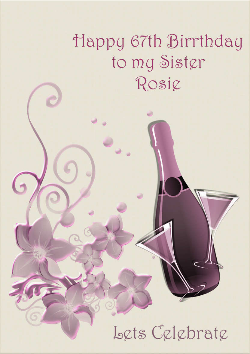 Champagne and Flowers - card made with Crafty Bob's Card Creator