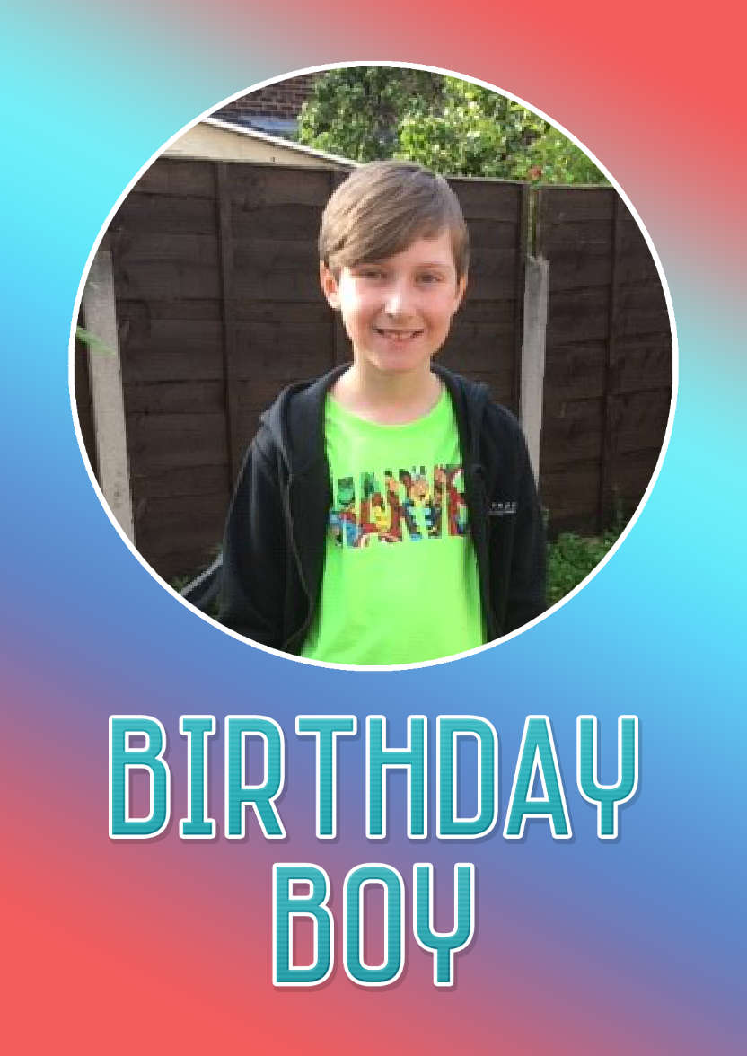 Birthday Boy Photo Card - card made with Crafty Bob's Card Creator