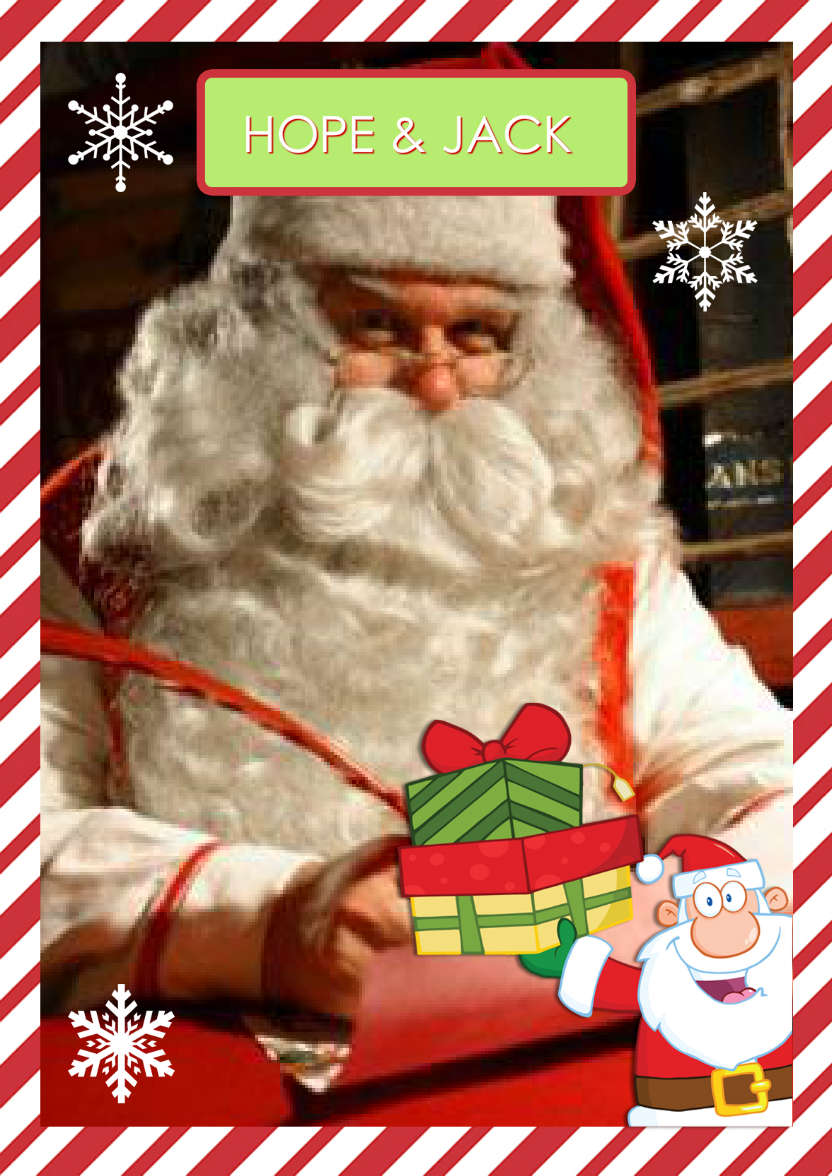Santa with Presents Large Photo Card - card made with Crafty Bob's Card Creator