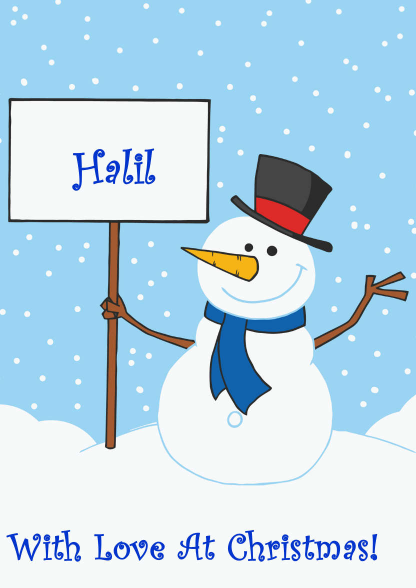 Snowman Holding a Sign - card made with Crafty Bob's Card Creator
