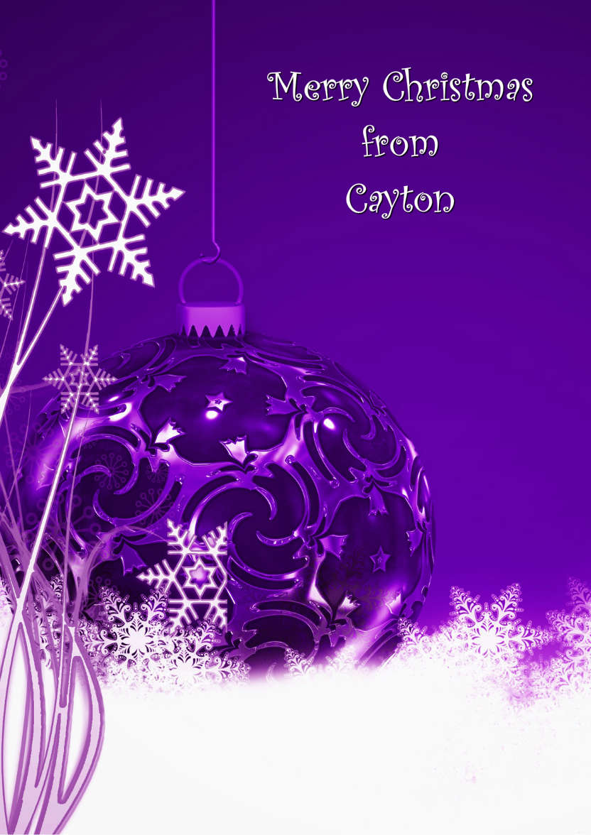 Christmas Bauble and Snowflakes - card made with Crafty Bob's Card Creator