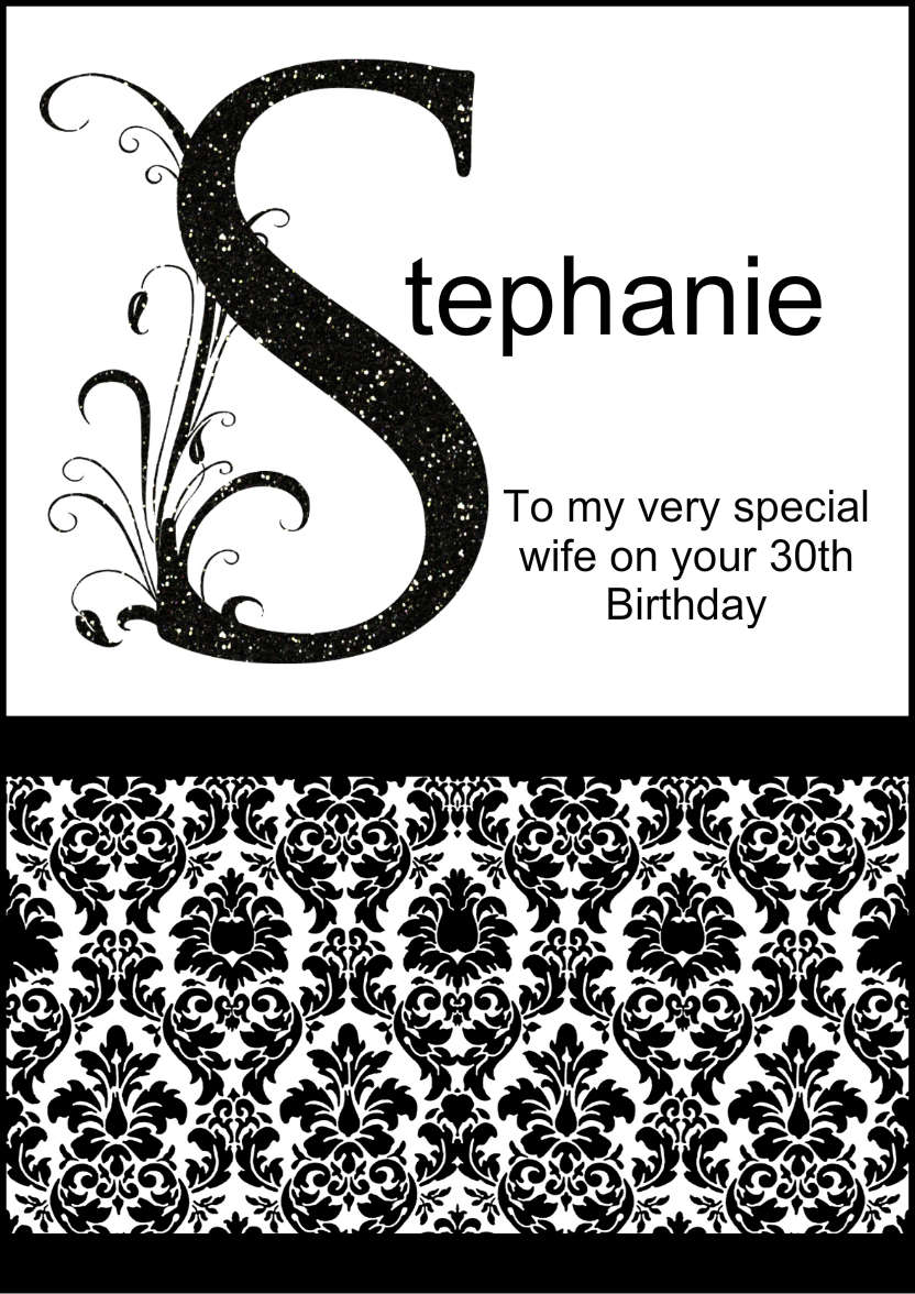 Damask Monogram Letter S Card - card made with Crafty Bob's Card Creator